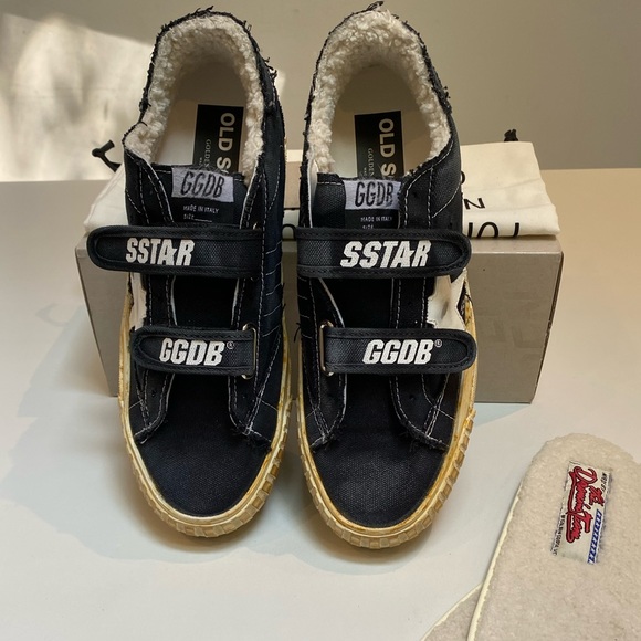 Golden Goose High Old School Classic Canvas Black Sneaker Shearling sz 40 NIB - Picture 8 of 13
